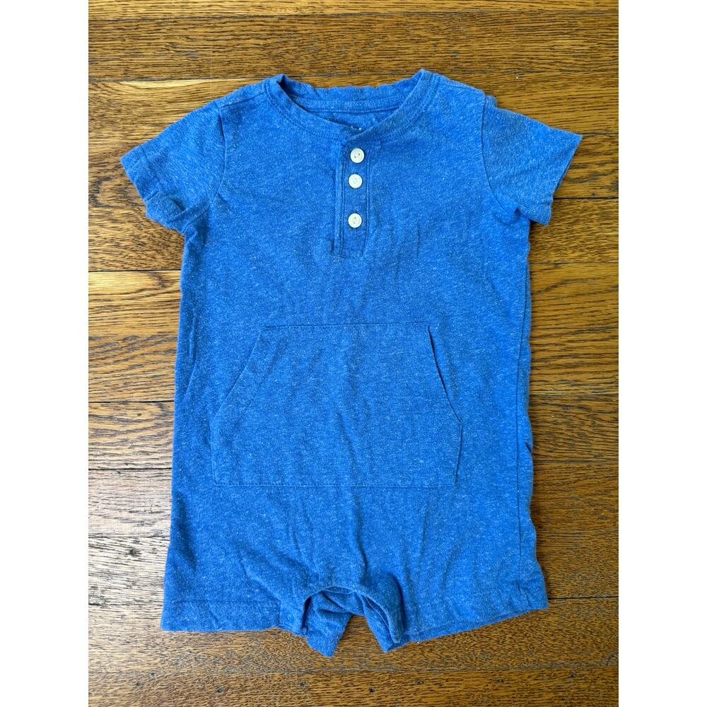 Primary Boys' Blue Shorts Romper Size 12-18 Months